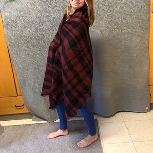 Burgundy and black scarf